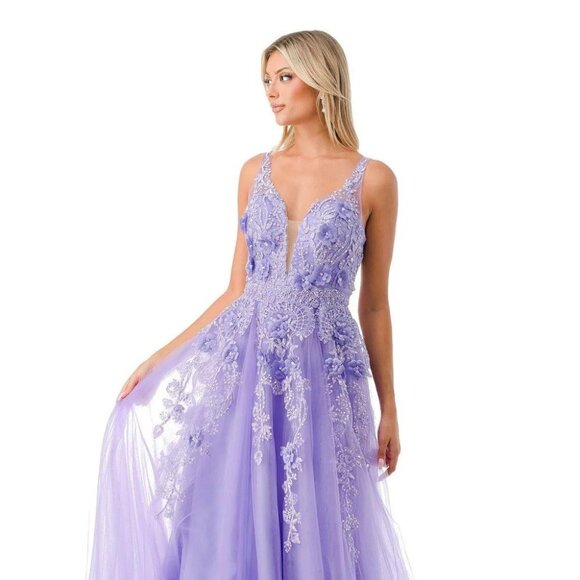 New Formal Floral Sleeveless Long Ball Dress w/ Rhinestones Embroidery TC L2780A